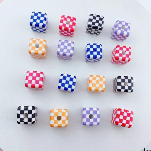 Mixed Acrylic Jewelry Beads, Square, DIY 15mm Approx 3mm 