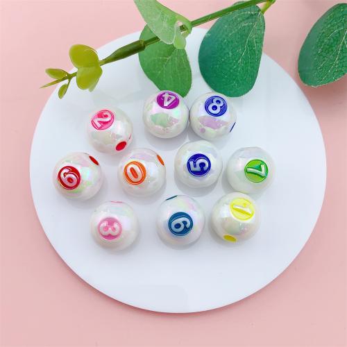Mixed Acrylic Jewelry Beads, Round, DIY, mixed colors, 16mm 
