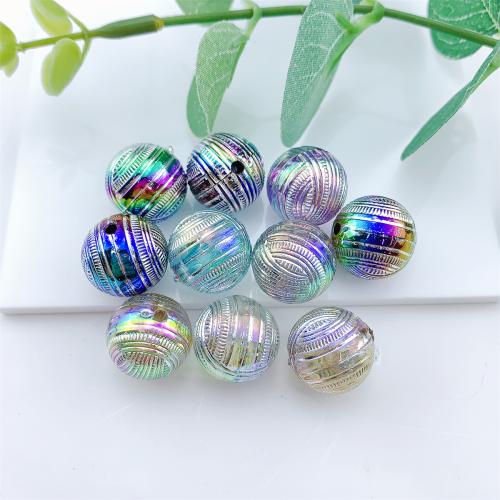 Plating Acrylic Beads, Round, DIY, mixed colors, 16mm 