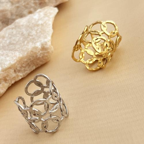 Bague en acier inoxydable, Acier inoxydable 304, Placage, bijoux de mode & unisexe & creux, plus de couleurs à choisir, Vendu par PC