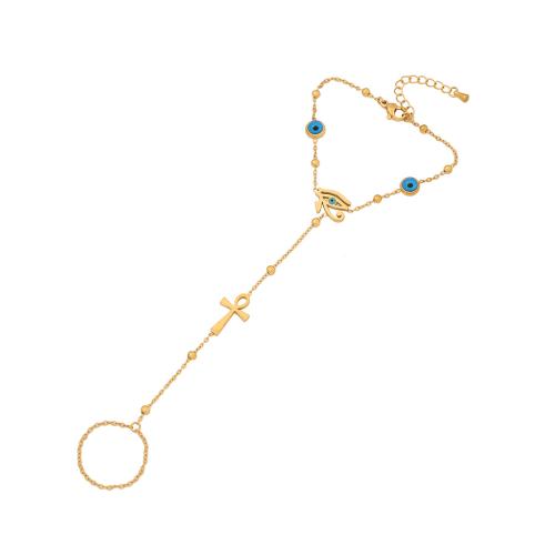 Conjuntos de joyería de acero inoxidable, acero inoxidable 304, chapado, diferentes estilos para la opción & para mujer & esmalte, dorado, Vendido por UD