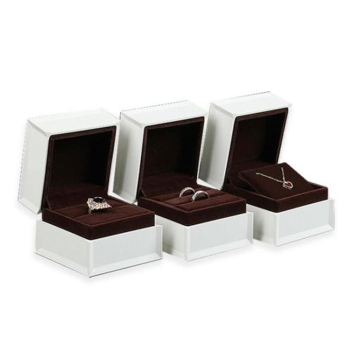 Jewelry Gift Box, Plastic, with Velveteen, Square, stoving varnish, dustproof white 