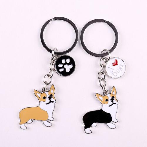 porte-clés en Alliage de Zinc  d'émail, chien, unisexe & styles différents pour le choix, 100mm, Vendu par PC