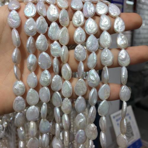 Perle de culture d'eau douce forme goutte, perle d'eau douce cultivée, larme, DIY, blanc, About：10-12MM, Vendu par brin