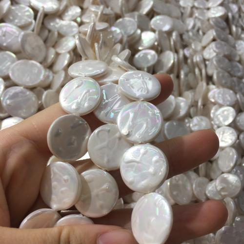 Природные стеклянные бусы, Ракушка, Круглая, DIY, белый, 20mm, продается Strand