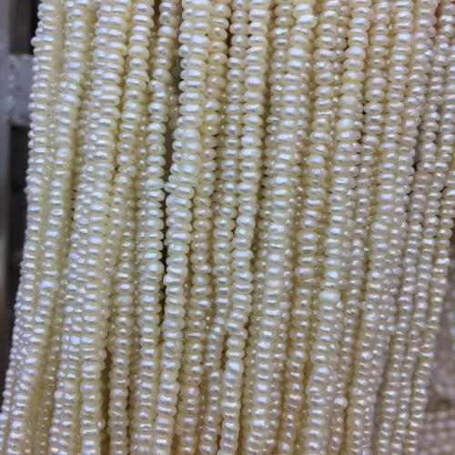 Perles de culture d'eau douce Keishi, perle d'eau douce cultivée, Plat rond, DIY, blanc, About：2-3mm, Vendu par brin