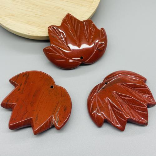 Pendentifs de jaspe rouge, Feuille d'érable, DIY, rouge Vendu par PC