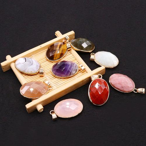 Pendentifs pierres gemmes mixtes , Pierre naturelle, avec Acier inoxydable 304, DIY & différents matériaux pour le choix, plus de couleurs à choisir Vendu par PC