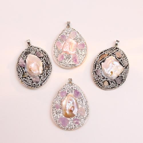 Pendentifs Shell strass, coquille, avec améthyste, DIY & avec strass, plus de couleurs à choisir Vendu par PC