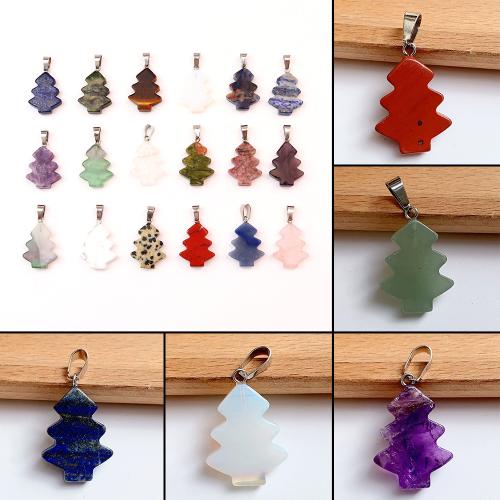 Pendentifs pierres gemmes mixtes , Pierre naturelle, arbre de noël, DIY & différents matériaux pour le choix, plus de couleurs à choisir Vendu par PC