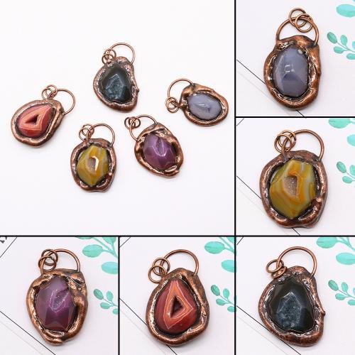 Pendentifs pierres gemmes mixtes , Pierre naturelle, avec alliage de zinc, DIY, plus de couleurs à choisir mm, Vendu par PC