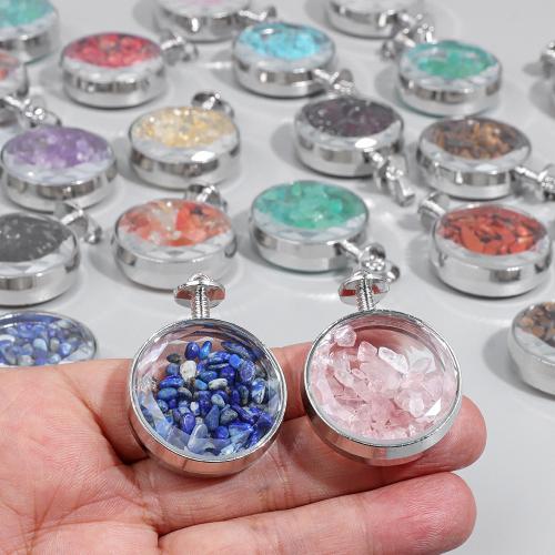 Pendentifs pierres gemmes mixtes , Pierre naturelle, avec alliage de zinc, DIY & différents matériaux pour le choix, plus de couleurs à choisir Vendu par PC