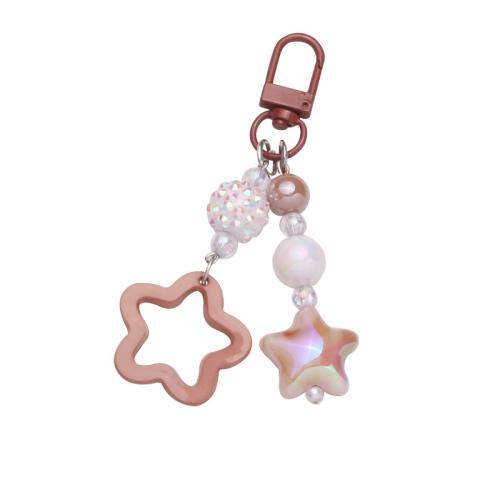 Porte-clés acrylique, avec alliage de zinc, étoile, Mignon & unisexe, plus de couleurs à choisir, Vendu par PC