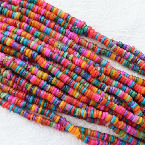 Природные стеклянные бусы, Ракушка, Плоская круглая форма, DIY, разноцветный, diameter mm,thickness about 2-4mm, Приблизительно 170ПК/Strand, продается Strand