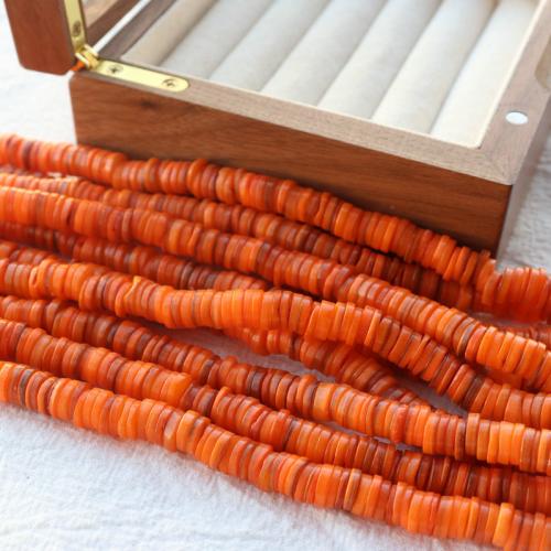 Природные стеклянные бусы, Ракушка, Плоская круглая форма, DIY, красно-оранжевый, diameter mm,thickness about 2-4mm, длина:Приблизительно 39 см, Приблизительно 140ПК/Strand, продается Strand