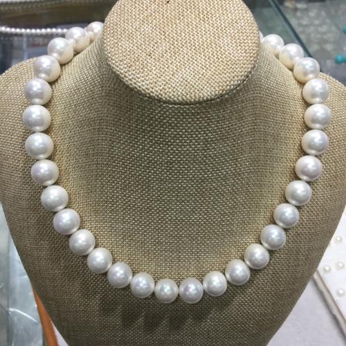 南の海のシェルネックレス, シェルパール, とともに 亜鉛合金, ラウンド形, シルバーメッキ, 女性用, ホワイト, 12mm, 長さ:45 センチ, 売り手 パソコン