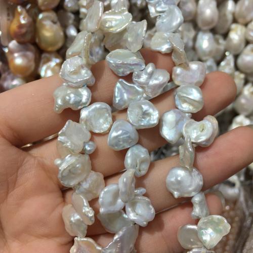 Perles nacres baroques de culture d'eau douce , perle d'eau douce cultivée, Pétales, DIY, blanc, About：8-10mm, Vendu par brin