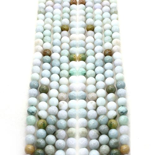 Perle de jade de Birmanie, Rond, DIY & normes différentes pour le choix, couleurs mélangées Environ 38 cm, Vendu par brin