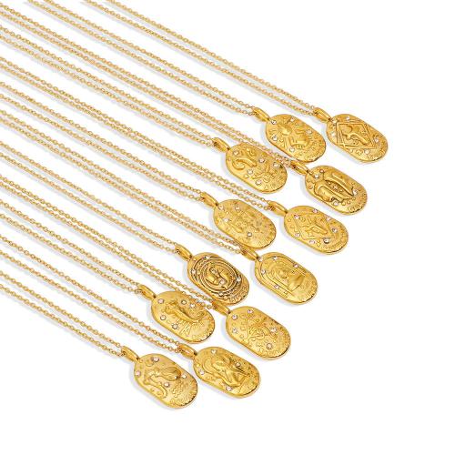 ステンレス鋼のジュエリーネックレス, 304ステンレススチール, ゴールドメッキ, ファッションジュエリー & さまざまなパターンの選択 & ライン石のある, 金色, 売り手 パソコン