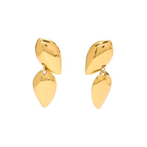 Boucle d'oreille goutte inox, Acier inoxydable 304, Placage de couleur d'or, bijoux de mode, doré Vendu par paire