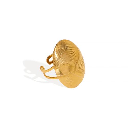 Anillos de Acero Inoxidable, acero inoxidable 304, chapado en color dorado, Joyería, dorado, Vendido por UD