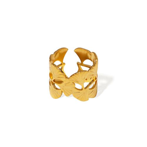 Anillos de Acero Inoxidable, acero inoxidable 304, chapado en color dorado, Joyería, dorado, Vendido por UD