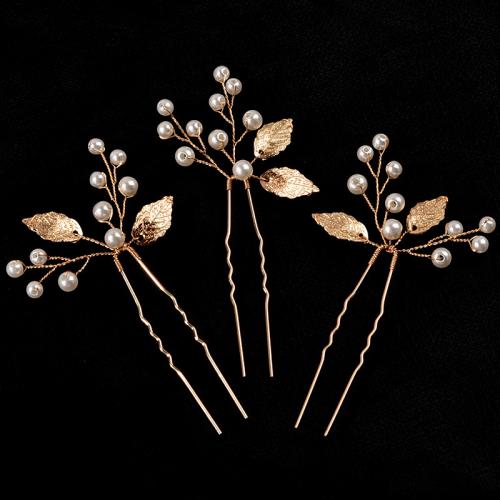 Bâton de cheveux, alliage de zinc, avec fil en laiton & cristal & perle de plastique, fait à la main, bijoux de mode & styles différents pour le choix & pour femme, plus de couleurs à choisir, Vendu par fixé
