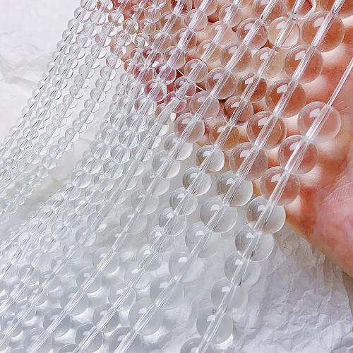 Perles de verre translucide, Rond, DIY & normes différentes pour le choix, transparent, Vendu par brin