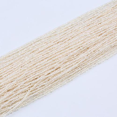 Perle comme Pommes de terre perles d'eau douce, perle d'eau douce cultivée, pomme de terre, DIY, blanc, About：1.8-2.2mm, Vendu par brin