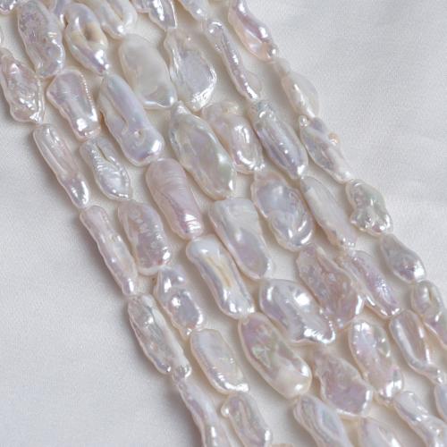 Perles de nacre de culture d'eau douce Biwa, perle d'eau douce cultivée, Pipa, DIY, blanc, About：8-10mm, Vendu par brin