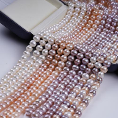 Perle comme Pommes de terre perles d'eau douce, perle d'eau douce cultivée, pomme de terre, DIY, plus de couleurs à choisir, about：7-8mm, Vendu par brin