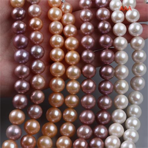 Perles de nacre rondes de culture d'eau douce, perle d'eau douce cultivée, DIY, plus de couleurs à choisir, About：9-11mm cm, Vendu par brin