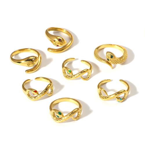 Bague en acier inoxydable, Acier inoxydable 304, Placage de couleur d'or, bijoux de mode & modèles différents pour le choix & avec strass, doré, Vendu par PC