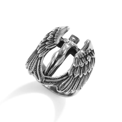 Bague en acier inoxydable, Acier inoxydable 304, poli, unisexe & normes différentes pour le choix & creux, couleur originale, Vendu par PC