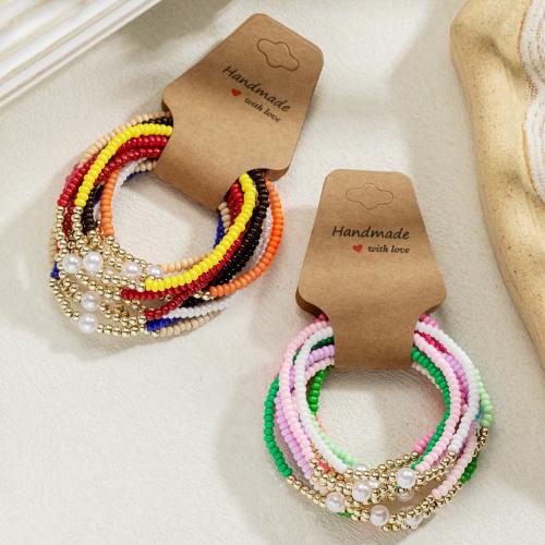 Glas Samen Armbänder, Seedbead, mit Kunststoff Perlen, Modeschmuck, keine, 12PCs/setzen, verkauft von setzen