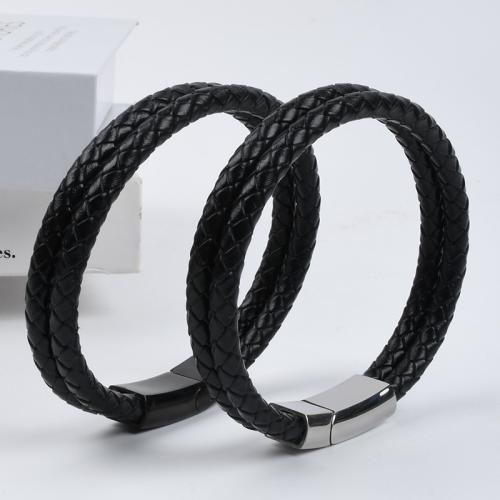 PU Schnur Armbänder, PU Leder, mit 304 Edelstahl, Modeschmuck & unisex, keine, Länge:ca. 25 cm, verkauft von PC[