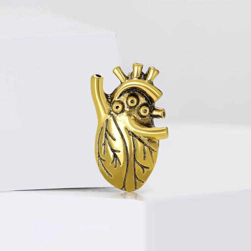 Zinc Alloy Jewelry Brooch, Heart, gold color plated, for woman 