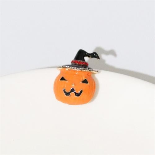 ハロウィンブローチ, 亜鉛合金, カボチャ, メッキ, ファッションジュエリー & エナメル & ライン石のある, ミックスカラー 売り手 パソコン