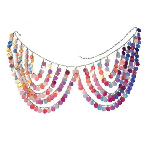 Ceinture décorative alliage de zinc, avec Paillettes, Placage de couleur d'or, bijoux de mode, couleurs mélangées, Vendu par PC