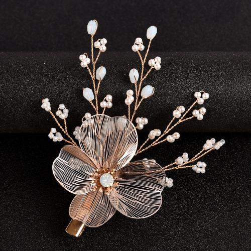 Pinces bec, alliage de zinc, avec Seedbead & cristal & laiton, fait à la main, bijoux de mode & pour femme & creux, doré Vendu par PC