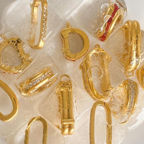 Autre Fermoir en acier inoxydable, Acier inoxydable 304, Placage, normes différentes pour le choix & pour femme & avec strass, doré, Vendu par PC