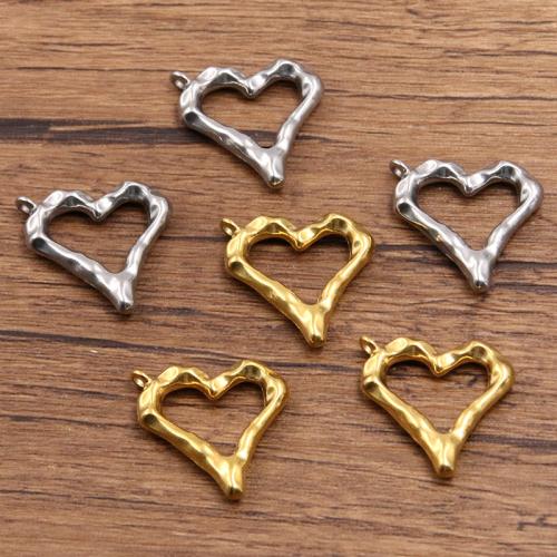 pendentifs de cœur en inox , Acier inoxydable 304, coeur, Placage ionique sous vide, DIY & creux, plus de couleurs à choisir Vendu par sac