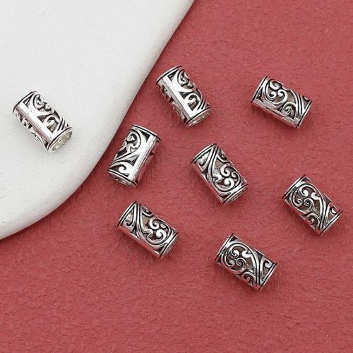 Perles de gros trou en alliage de zinc, pilier, Plaqué de couleur d'argent, DIY Environ 4mm, Environ Vendu par sac