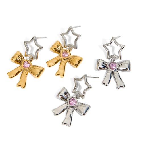 Boucle d'oreille goutte inox, Acier inoxydable 304, Placage, bijoux de mode & avec strass, plus de couleurs à choisir, Vendu par paire