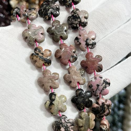 Perles rhodonites, rhodonite, fleur, DIY, couleurs mélangées, 15mm, Environ Vendu par brin