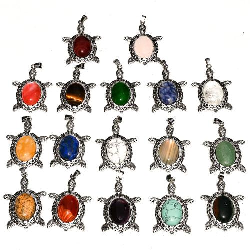Pendentif bijoux de pierre gemme, Pierre naturelle, tortue, DIY & différents matériaux pour le choix, plus de couleurs à choisir Vendu par PC