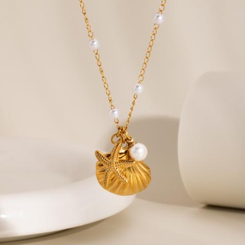 Parures de bijoux en acier inoxydable, Acier inoxydable 304, avec perle de plastique, Placage de couleur d'or, bijoux de mode & styles différents pour le choix, doré, Vendu par PC[