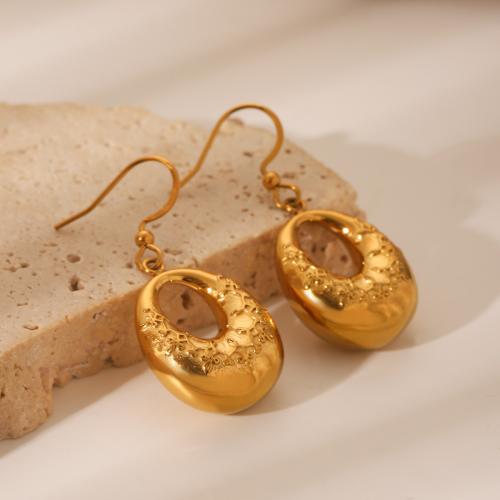 Boucle d'oreille goutte inox, Acier inoxydable 304, Placage de couleur d'or, bijoux de mode, doré, Vendu par paire