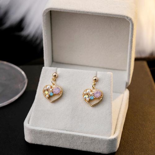 alliage de zinc Boucle d'oreille goutte, Placage, styles différents pour le choix & pour femme & avec strass, earring length 20-40mm, Vendu par paire