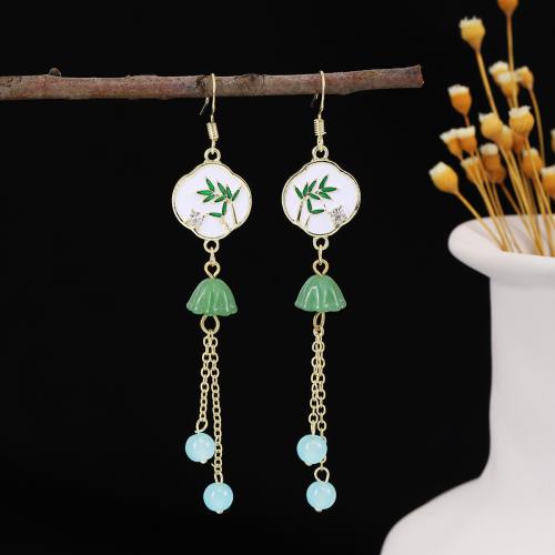 Zinc Alloy Drop Earring, with Resin, plated, vintage & for woman, earring length 40-100mm 
